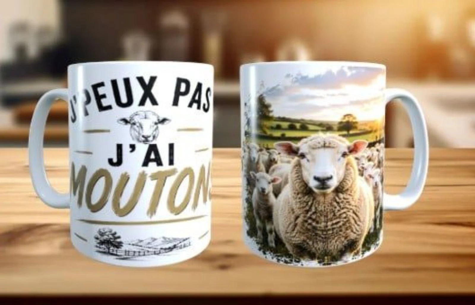 Mug humour, j'peux pas j'ai moutons
